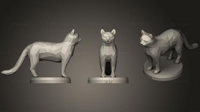 Статуэтки животных (Поли Cat177, STKJ_1297) 3D модель для ЧПУ станка